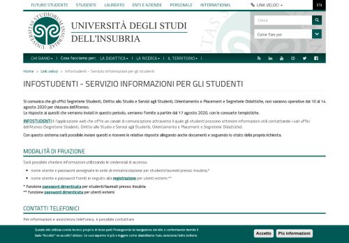 
                            9. Infostudenti - Servizio informazioni per gli studenti | Università degli ...