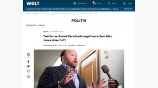 
                            5. „Infowars“-Chef: Twitter verbannt Verschwörungstheoretiker Alex ...