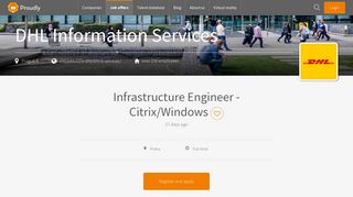 
                            10. Infrastructure Engineer - Citrix/Windows Praha, DHL Information ...