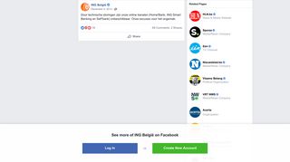
                            9. ING België - Door technische storingen zijn onze online... | Facebook