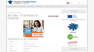 
                            13. ING DiBa - 75 € Prämie für Studenten | EFG - European Funding Guide