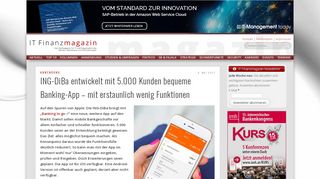 
                            13. ING-DiBa entwickelt mit 5.000 Kunden bequeme Banking-App – mit ...