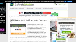 
                            9. ING-DiBa VISA Direkt-Card Erfahrungen im Test 2019 » Note: 1,9