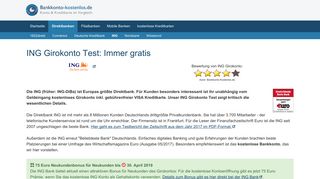
                            8. ING gratis Girokonto Testbericht und Erfahrungen 2019