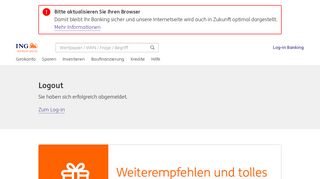 
                            11. ING Internetbanking + Brokerage: Log-out - ING-DiBa
