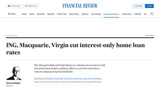 
                            9. ING, Macquarie, Virgin cut interest-only home loan rates