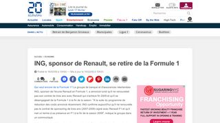 
                            13. ING, sponsor de Renault, se retire de la Formule 1 - 20 Minutes