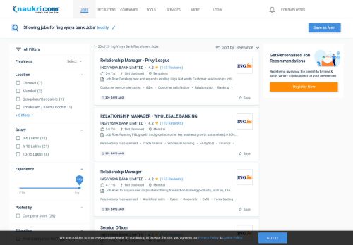 
                            5. ING Vysya Bank Careers - Jobs in ING Vysya Bank - Naukri.com