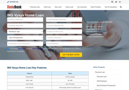 
                            12. ING Vysya Home Loan | Interest Rates | Dialabank