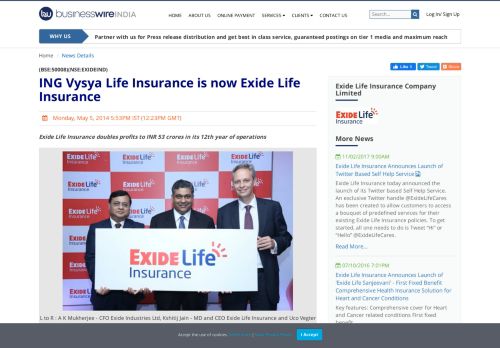 
                            11. ING Vysya Life Insurance is now Exide Life Insurance