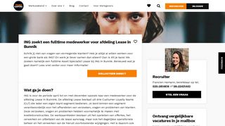 
                            12. ING zoekt een tijdelijke fulltime medewerker voor afdeling Lease in ...