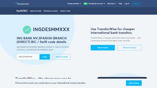 
                            10. INGDESMMXXX BIC / SWIFT Code - Ing Direct Nv, Sucursal En ...