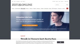 
                            11. Ingolstadt: Streik in Ungarn legt deutsches Audi-Werk lahm - Die Zeit