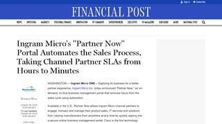 
                            11. Ingram Micro's “Partner Now” Portal Automates the ... - Financial Post