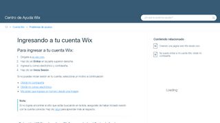 
                            2. Ingresando a tu cuenta Wix | Centro de Ayuda | Wix.com