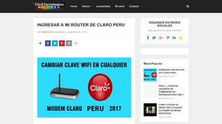 
                            12. INGRESAR A MI ROUTER DE CLARO PERU - Clicktecnologico