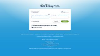 
                            10. Ingresar o Crear una Cuenta - Walt Disney World
