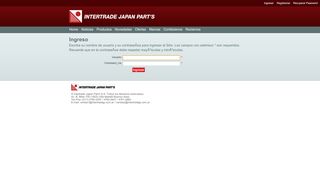 
                            1. Ingrese al Sistema - Intertrade Japan Part's