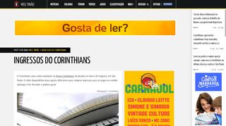 
                            11. Ingressos do Corinthians - Meu Timão