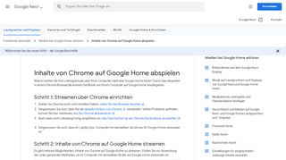 
                            3. Inhalte von Chrome auf Google Home abspielen - Google Home-Hilfe