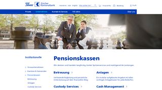 
                            9. Inhaltsseite:Pensionskassen - Pensionskassen | zkb.ch