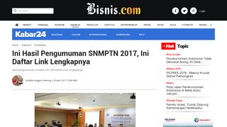 
                            6. Ini Hasil Pengumuman SNMPTN 2017, Ini Daftar Link Lengkapnya
