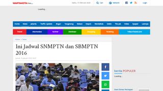 
                            12. Ini Jadwal SNMPTN dan SBMPTN 2016 - Warta Kota