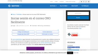 
                            9. Iniciar sesión en el correo ONO fácilmente - Smartphonezine