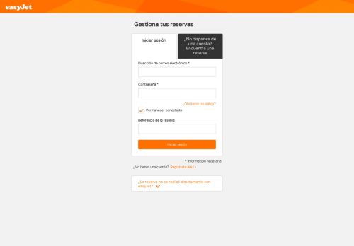 
                            2. Iniciar sesión - Gestión de reservas - easyJet.com