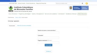 
                            2. Iniciar sesión | Portal ICBF - Instituto Colombiano de Bienestar ...