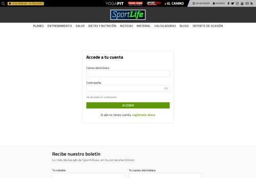 
                            3. Iniciar sesión - Revista de deportes, salud y fitness online | Sportlife