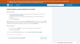 
                            5. Iniciar sesión y cerrar sesión en tu cuenta | Ayuda LinkedIn