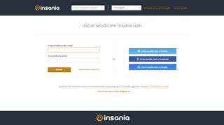 
                            3. Iniciar sessão - Insania.com