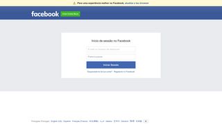
                            1. Iniciar sessão no Facebook | Facebook