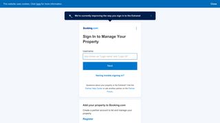 
                            5. Inicie sessão para gerir a sua propriedade - Booking.com Extranet