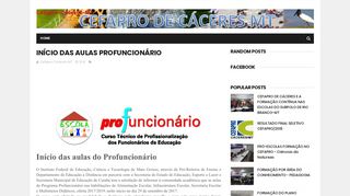 
                            10. INÍCIO DAS AULAS PROFUNCIONÁRIO - Cefapro-Caceres-MT