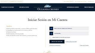 
                            2. Inicio de Sesión en Mi Cuenta | Oceania Cruises