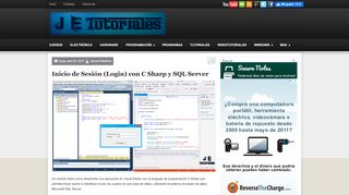 
                            7. Inicio de Sesión (Login) con C Sharp y SQL Server ~ J E Tutoriales