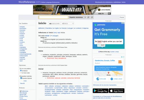 
                            11. inicio - sinónimos y antónimos - WordReference.com