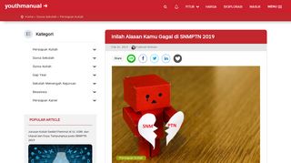 
                            8. Inilah Alasan Kamu Gagal di SNMPTN 2019 | Youthmanual