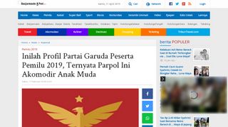 
                            7. Inilah Profil Partai Garuda Peserta Pemilu 2019, Ternyata Parpol Ini ...