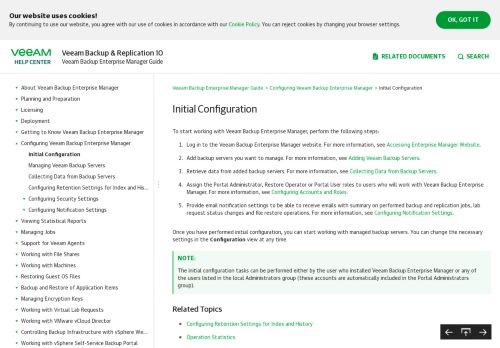 
                            8. Initial Configuration - Veeam Backup Enterprise Manager Guide