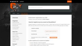 
                            8. Initial Game registration LoL FAQ – FACEIT