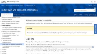 
                            2. Initial login and password information - IBM