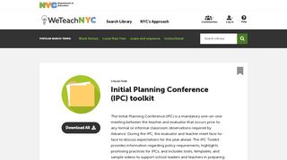 
                            10. Initial Planning Conference (IPC) toolkit | WeTeachNYC
