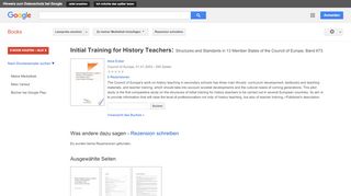 
                            12. Initial Training for History Teachers: Structures and Standards in ...