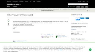 
                            4. Initial VMware OVA password - Question | Splunk Answers