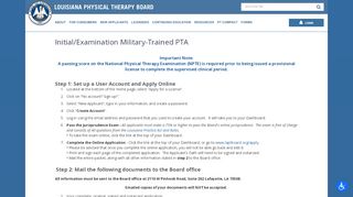 
                            11. Initial/Examination Military-Trained PTA | Louisiana Physical Therapy ...