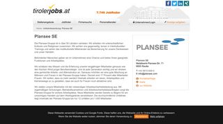 
                            7. Initiativbewerbung: Plansee SE - tirolerjobs.at