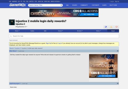 
                            12. Injustice 2 mobile login daily rewards? - Injustice 2 Message Board for ...
